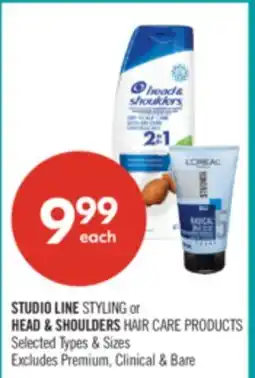 Shoppers Drug Mart STUDIO LINE STYLING or HEAD & SHOULDERS HAIR CARE PRODUCTS offer