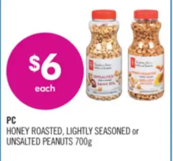 Shoppers Drug Mart PC HONEY ROASTED, LIGHTLY SEASONED or UNSALTED PEANUTS offer