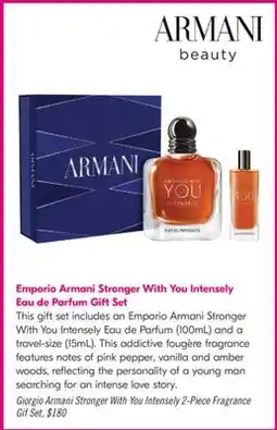 Shoppers Drug Mart Giorgio Armani Stronger With You Intensely 2-Piece Fragrance Gif Set offer