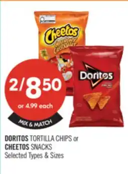 Shoppers Drug Mart DORITOS TORTILLA CHIPS or CHEETOS SNACKS offer
