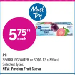 Shoppers Drug Mart PC SPARKLING WATER or SODA offer