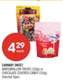 Shoppers Drug Mart CARNABY SWEET MARSHMALLOW TREATS (160g) or CHOCOLATE COVERED CANDY (250g) offer