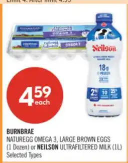 Shoppers Drug Mart BURNBRAE NATUREGG OMEGA 3, LARGE BROWN EGGS (1 Dozen) or NEILSON ULTRAFILTERED MILK (1L) offer