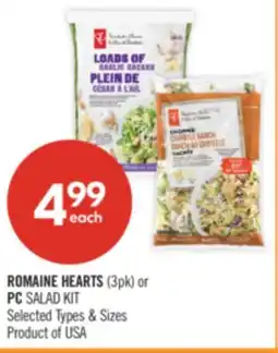 Shoppers Drug Mart ROMAINE HEARTS (3pk) or PC SALAD KIT offer
