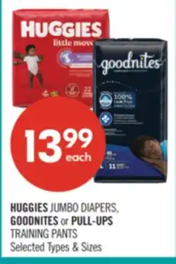 Shoppers Drug Mart HUGGIES JUMBO DIAPERS, GOODNITES or PULL-UPS TRAINING PANTS offer