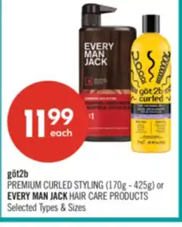 Shoppers Drug Mart göt2b PREMIUM CURLED STYLING (170g - 425g) or EVERY MAN JACK HAIR CARE PRODUCTS offer