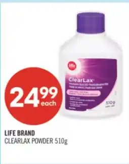 Shoppers Drug Mart LIFE BRAND CLEARLAX POWDER offer