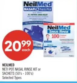 Shoppers Drug Mart NEILMED NETI POT NASAL RINSE KIT or SACHETS offer