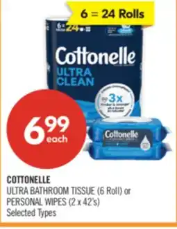 Shoppers Drug Mart COTTONELLE ULTRA BATHROOM TISSUE (6 Roll) or PERSONAL WIPES (2 x 42's) offer