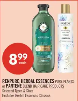 Shoppers Drug Mart RENPURE, HERBAL ESSENCES PURE PLANTS or PANTENE BLEND HAIR CARE PRODUCTS offer
