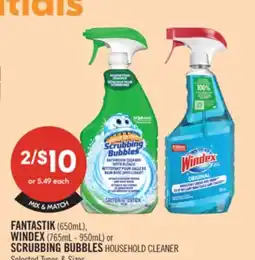 Shoppers Drug Mart FANTASTIK (650mL), WINDEX (765mL - 950mL) or SCRUBBING BUBBLES HOUSEHOLD CLEANER offer