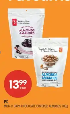 Shoppers Drug Mart PC MILK or DARK CHOCOLATE COVERED ALMONDS offer