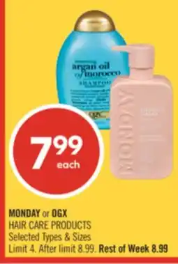 Shoppers Drug Mart MONDAY or OGX HAIR CARE PRODUCTS offer