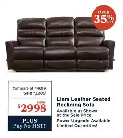 La Z Boy Liam Leather Seated Reclining Sofa offer