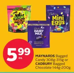 Rexall MAYNARDS Bagged Candy 308g-315g or CADBURY Bagged Chocolate 144g-200g offer