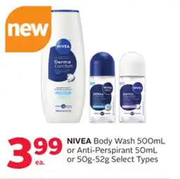 Rexall NIVEA Body Wash 500mL or Anti-Perspirant 50mL or 50g-52g offer