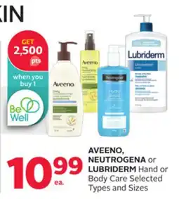Rexall AVEENO, NEUTROGENA or LUBRIDERM Hand or Body Care offer