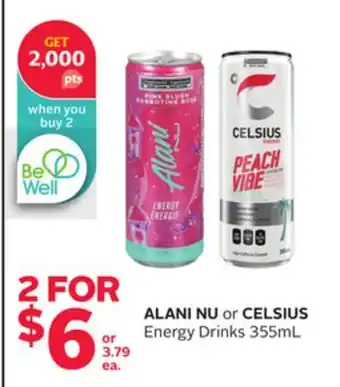 Rexall ALANI NU or CELSIUS Energy Drinks offer