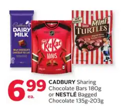 Rexall CADBURY Sharing Chocolate Bars 180g or NESTLÉ Bagged Chocolate 135g-203g offer