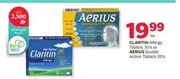 Rexall CLARITIN Allergy Tablets 30' s or AERIUS Double Action Tablets 20' s offer