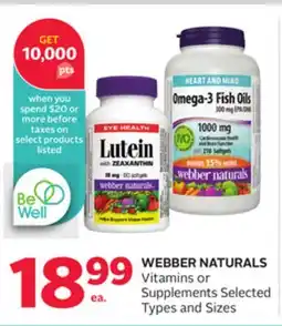 Rexall WEBBER NATURALS Vitamins or Supplements offer