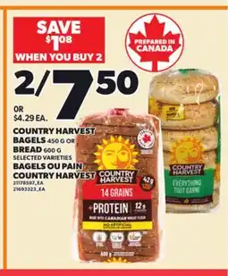 Independent City Market COUNTRY HARVEST BAGELS, 450 G OR BREAD, 600 G offer