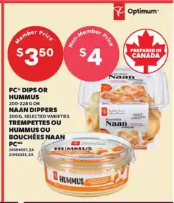 Independent City Market PC DIPS OR HUMMUS, 200-228 G OR NAAN DIPPERS, 200 G offer