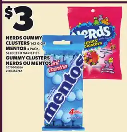 Independent City Market NERDS GUMMY CLUSTERS, 142 G OR MENTOS offer