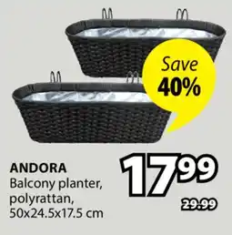 JYSK ANDORA Balcony planter offer