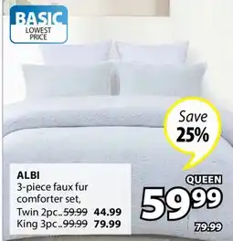 JYSK ALBI 3-piece faux fur comforter set offer
