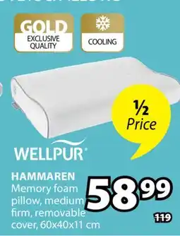 JYSK WELLPUR HAMMAREN Memory foam pillow offer