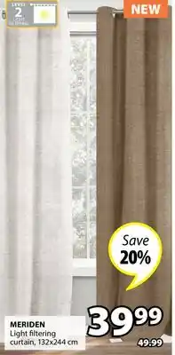 JYSK MERIDEN Light filtering curtain offer