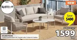 JYSK HOLMESTRAND 5-piece conversation set, 3 seater sofa 2 Chairs & 2 tables offer