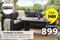 JYSK AGERMOSE / ULLEHUSE 2-piece patio corner high dining set offer
