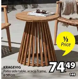 JYSK KRAGEVIG Patio side table, acacia frame offer