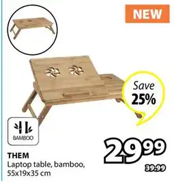 JYSK THEM Laptop table, bamboo offer