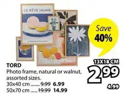 JYSK TORD Photo frame, natural or walnut offer