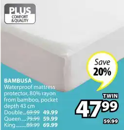 JYSK BAMBUSA Waterproof mattress protector offer