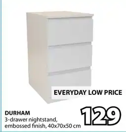 JYSK DURHAM 3-drawer nightstand offer