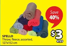 JYSK SPELLO Throw, fleece, assorted offer