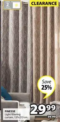 JYSK FINESSE Light filtering curtain offer