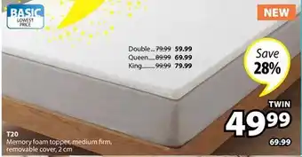 JYSK T20 Memory foam topper offer