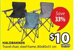 JYSK HALDBAKKEN Travel chair, steel frame offer