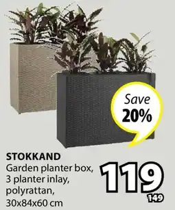 JYSK STOKKAND Garden planter box, 3 planter inlay offer