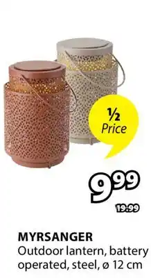 JYSK MYRSANGER Outdoor lantern, battery operated offer