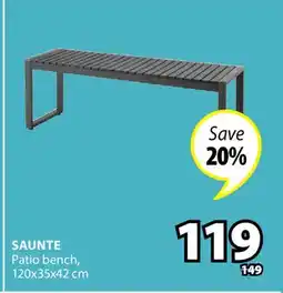 JYSK SAUNTE Patio bench offer