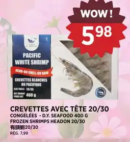 Kim Phat D.Y. SEAFOOD FROZEN SHRIMPS HEADON 20/30 offer