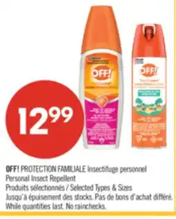 Pharmaprix OFF! PROTECTION FAMILIALE Personal Insect Repellent offer