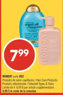 Pharmaprix MONDAY or OGX Hair Care Products offer
