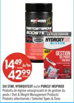 Pharmaprix SIX STAR, HYDROXYCUT or PURELY INSPIRED Diet & Weight Management Products offer
